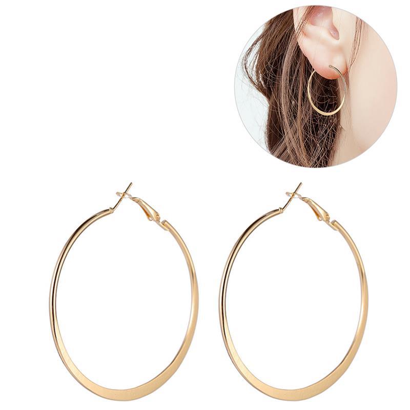 Hoop Earrings Fashion Simple Circle Geometric Drop Earrings Dangle Simple Metal Hoop