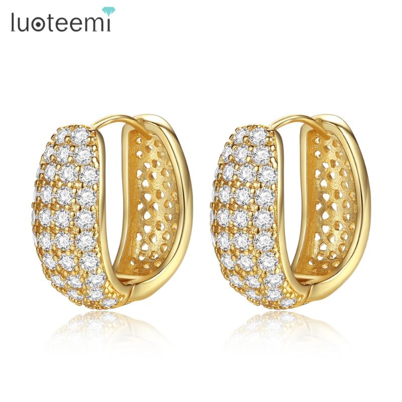 LUOTEEMI Top Quality 4Rows Clear Cubic Zirconia Pave Hoop Earrings For Women Glittering Gold Color Fashion Earring
LUOTEEMI Top Quality 4Rows Clear Cubic Zirconia Pave Hoop Earrings For Women Glittering Gold Color Fashion Earring
