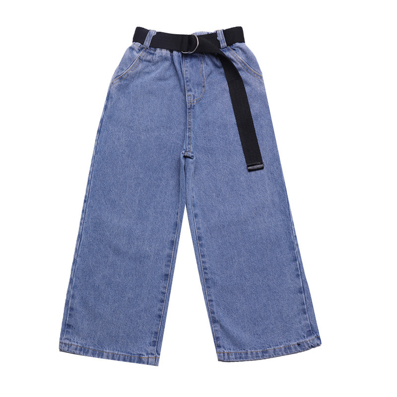 Girls Jeans for Kids Denim Pants Teenage Jeans for Girls Wide Leg Pants 10 12 Year Elastic High Waist Children Trousers Pantalon LJ201203