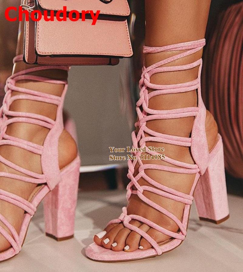 Choudory Women Elegant Suede Braided Chunky Heel Sandals Cross Strappy Lace-up Dress Shoes Caged Banquet Footwear Dropship, Pink
Choudory Women Elegant Suede Braided Chunky Heel Sandals Cross Strappy Lace-up Dress Shoes Caged Banquet Footwear Dropship, Pink