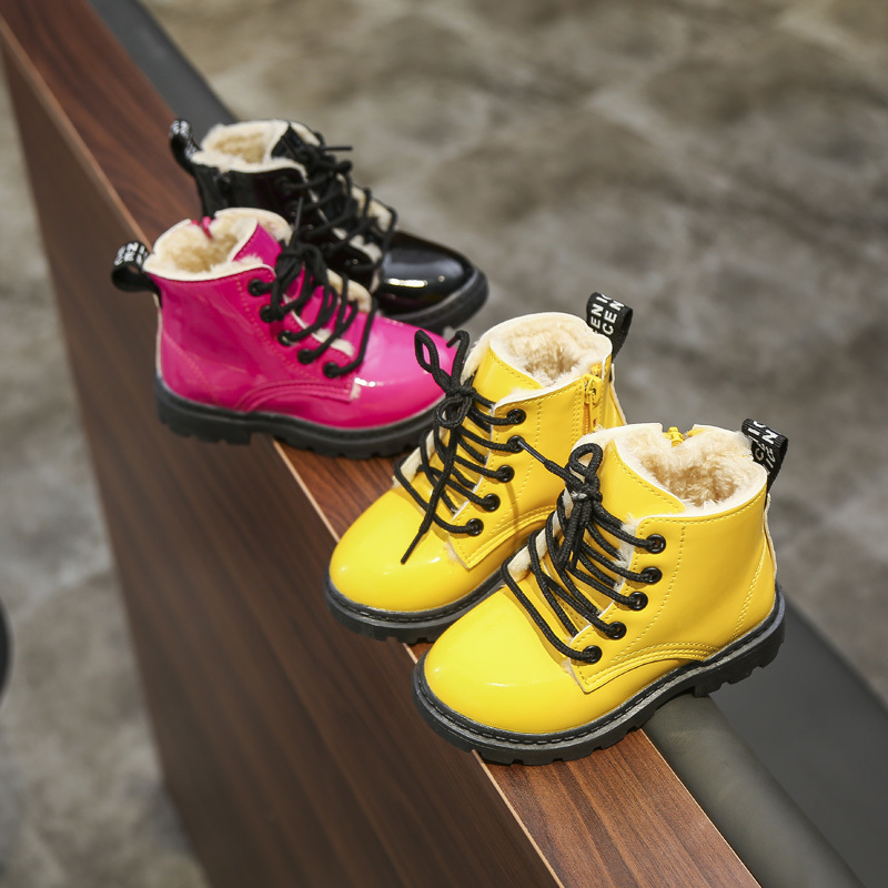 BENZELOR 2020 Children winter snow boots kids shoes for girls boys with fur plush warm Children's toddler bebe baby girl shoe LJ200911