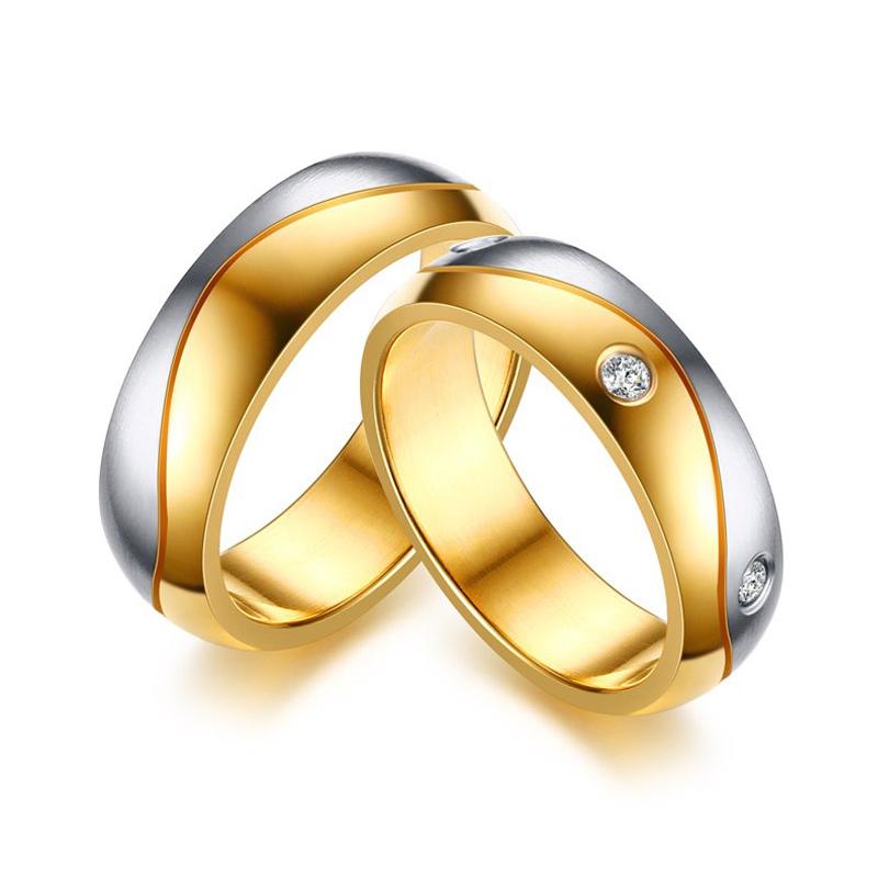Wedding Bands Ring for Women and Men Gold & Silver Color Stainless Steel Ring CZ Stones for Lover Promise Jewelry
Wedding Bands Ring for Women and Men Gold & Silver Color Stainless Steel Ring CZ Stones for Lover Promise Jewelry