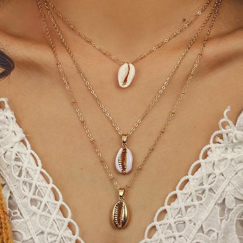 Bohemian Summer Shell Pendant Necklace for Women Gold Chain Chocker Adjustable Beach Fashion 3 Layer Necklace Jewelry Accessorie
Bohemian Summer Shell Pendant Necklace for Women Gold Chain Chocker Adjustable Beach Fashion 3 Layer Necklace Jewelry Accessorie