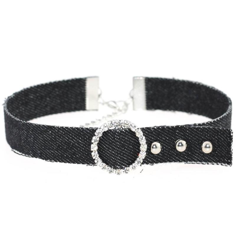 Korean Harajuku Black Blue Jewelry Geometric Round Denim Chokers Necklaces For Women Adjustable Necklace
Korean Harajuku Black Blue Jewelry Geometric Round Denim Chokers Necklaces For Women Adjustable Necklace