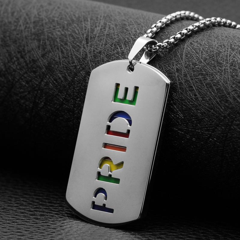 Dog Tag Rainbow Pendant Necklace For Woman Stainless Steel Choker Gay Lesbian Pride Jewelry Demonstration GLBT Gift Necklaces
Dog Tag Rainbow Pendant Necklace For Woman Stainless Steel Choker Gay Lesbian Pride Jewelry Demonstration GLBT Gift Necklaces
