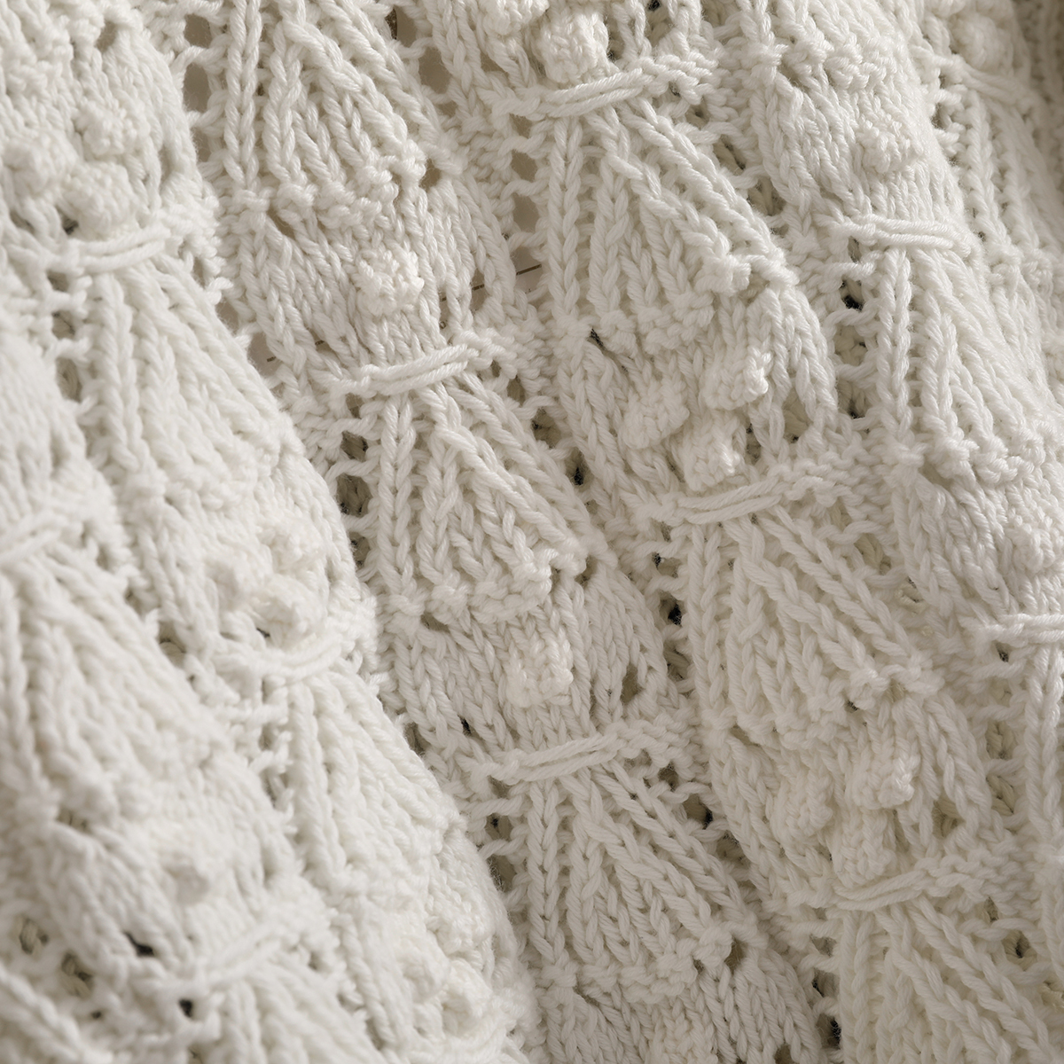 Annette Organic Cotton Jumper Women Long Sleeve Hollow Out Patterned Knitted Cardigan Autumn Winter Vintage Warm Sweater 210204