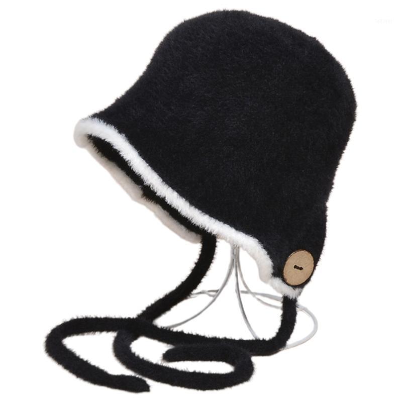 Women Winter Fuzzy Plush Bucket Hat with Chin Strap Solid Color Wide Brim Sunscreen Round Top Warm Earflap Fisherman Cap1, Black
Women Winter Fuzzy Plush Bucket Hat with Chin Strap Solid Color Wide Brim Sunscreen Round Top Warm Earflap Fisherman Cap1, Black