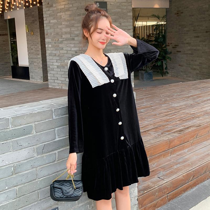 Winter fashion loose sweet temperament pregnant women pleuche dress pleated collar maternity a-line dress black pregnancy
Winter fashion loose sweet temperament pregnant women pleuche dress pleated collar maternity a-line dress black pregnancy