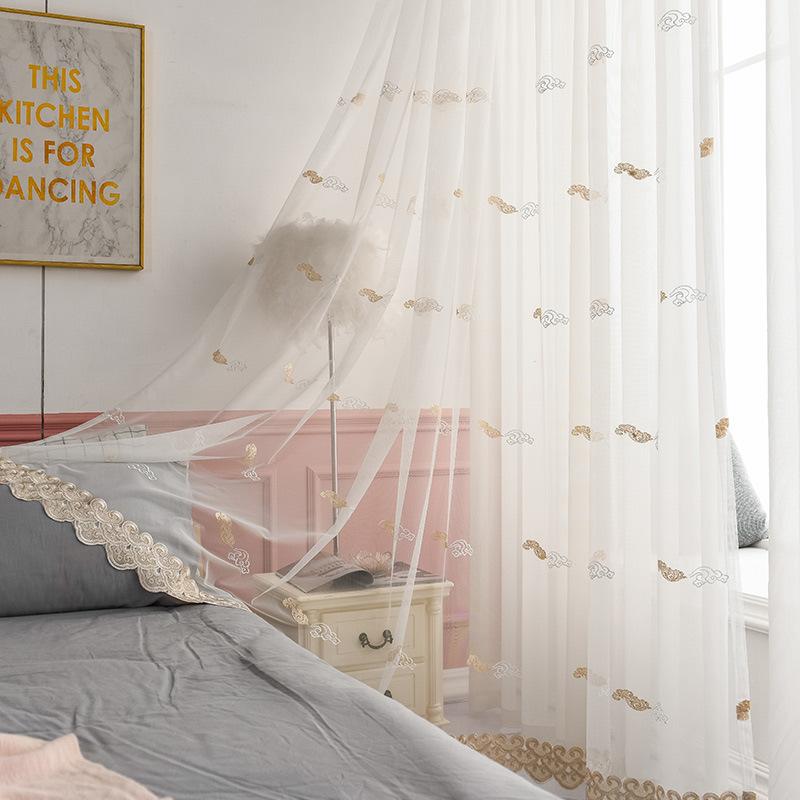 Golden Clouds Embroidered Tulle Curtains for Living Room Chinese Classical Translucent Net Fabric Balcony Drapes zh206C, As picture
Golden Clouds Embroidered Tulle Curtains for Living Room Chinese Classical Translucent Net Fabric Balcony Drapes zh206C, As picture