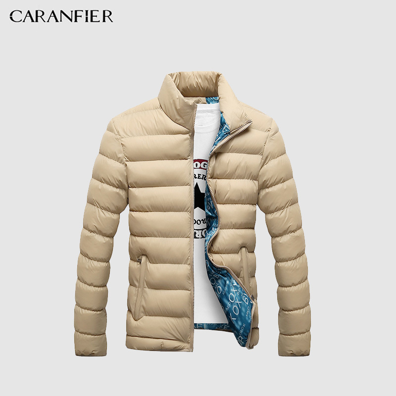 CARANFIER New Men Parka Winter Thick Collar Jacket Smart Casual Cotton Coat England Style Breathable Warm Male Jacket XS-4XL 201027