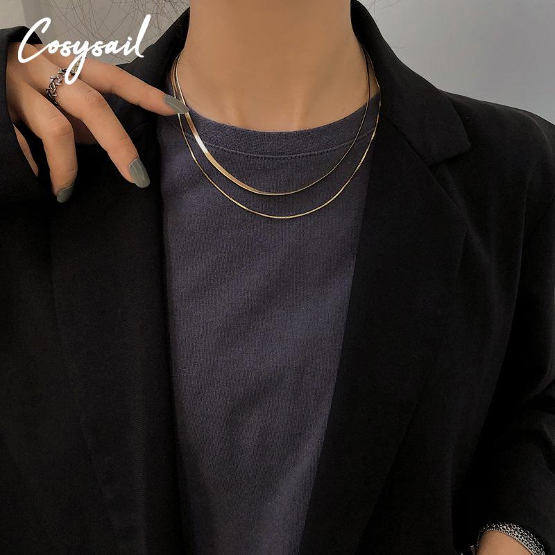 Cosysail Multi Layered Flat Blade Snake Link Chain Choker Necklace for Women Simple Stainless Steel Chain Necklace Party Jewelry
Cosysail Multi Layered Flat Blade Snake Link Chain Choker Necklace for Women Simple Stainless Steel Chain Necklace Party Jewelry