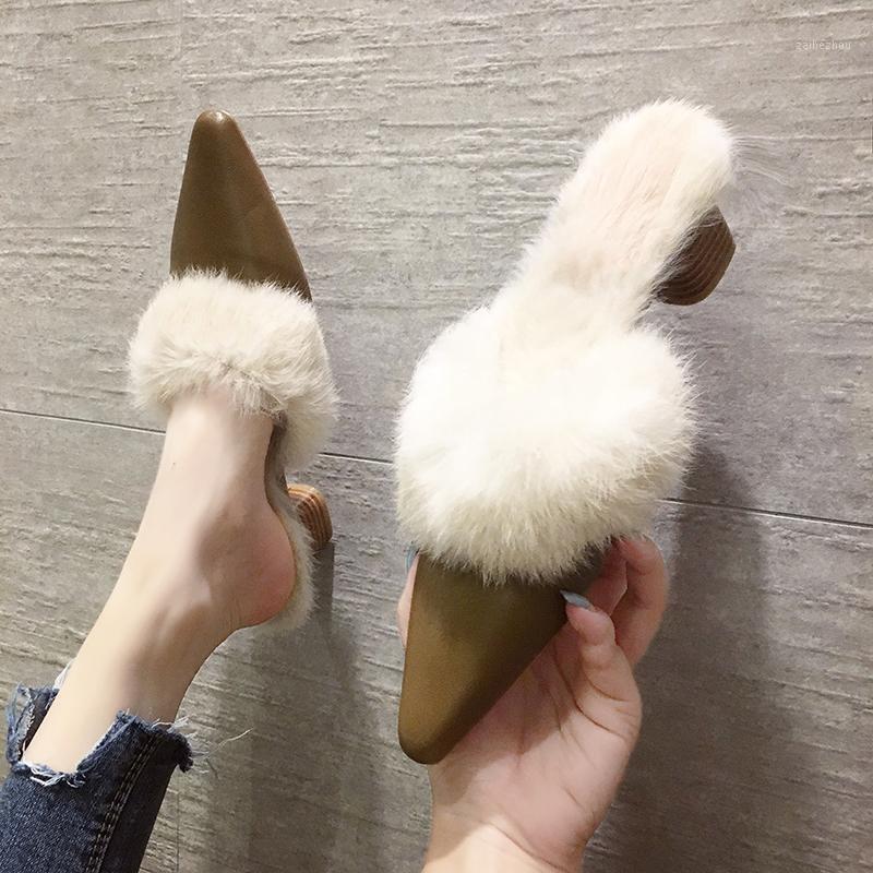 New ladies slippers 2020 hot sale fur shallow mouth comfortable high-heeled slippers thick heel mules women's shoes1, Black
New ladies slippers 2020 hot sale fur shallow mouth comfortable high-heeled slippers thick heel mules women's shoes1, Black