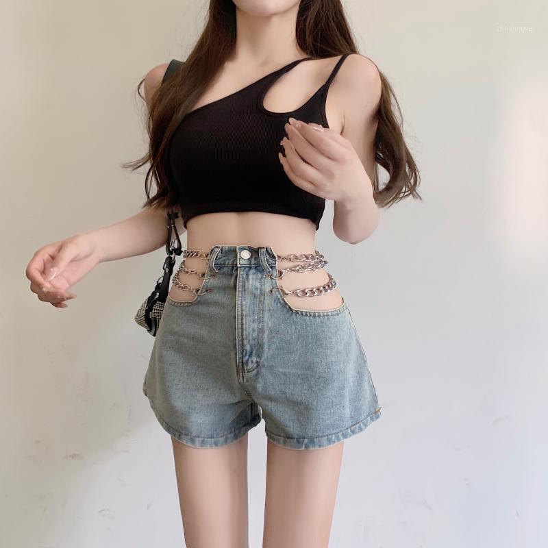 Women's Jeans Summer Streetwear Women Denim Shorts Hollow Waist Chain Jean Y2k Feminine Nightclub Jumping Pants, Blue
Women's Jeans Summer Streetwear Women Denim Shorts Hollow Waist Chain Jean Y2k Feminine Nightclub Jumping Pants, Blue