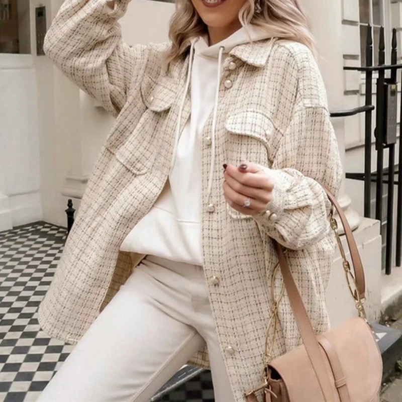 2021 New Elegant Female Plaid Shirt Oversized Turn-down Collar Sleeves of Total Length Only Pockets Breasted Check Loose Coat Patterns R257, Pink.
2021 New Elegant Female Plaid Shirt Oversized Turn-down Collar Sleeves of Total Length Only Pockets Breasted Check Loose Coat Patterns R257, Pink.