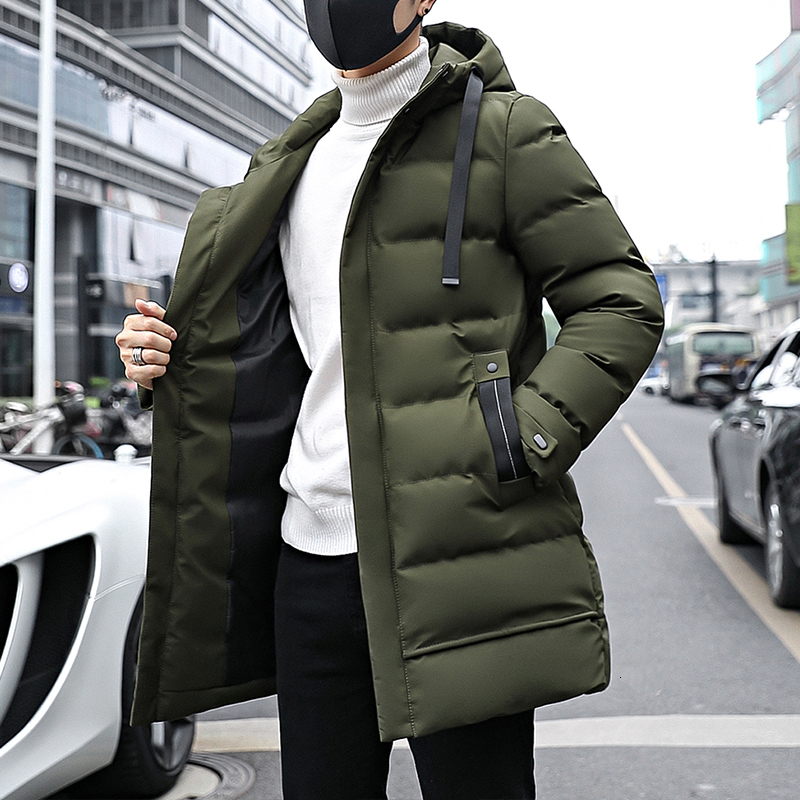 Warm Winter Coat Hooded Thick Cotton Jacket Parkas Coats Male Fashion Clothing Casual Zipper Mens Clothes 201214