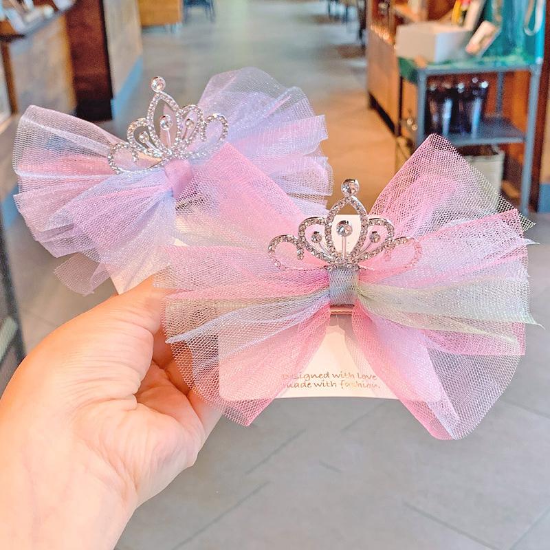 Girl's Hair Accessories Korean Rainbow Mesh Hair Bows Princess Crown Hair Clips Gradient Color Girls Hairpin Dance Party Barrettes Headwear, Pink
Girl's Hair Accessories Korean Rainbow Mesh Hair Bows Princess Crown Hair Clips Gradient Color Girls Hairpin Dance Party Barrettes Headwear, Pink