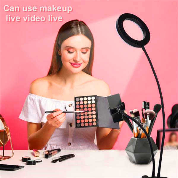 Discount 6 inch Live Fill Lights Desktop Clip Light White Light Usb Connection Dimmable Selfie Ring Vanity Light with Phone Holder
Discount 6 inch Live Fill Lights Desktop Clip Light White Light Usb Connection Dimmable Selfie Ring Vanity Light with Phone Holder