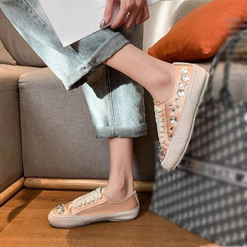 Women Vulcanized Shoes Crystal Platform Ladies Flat Shoes Lace up Comfortable Footwear Female Canvas Sneakers #i96M, White
Women Vulcanized Shoes Crystal Platform Ladies Flat Shoes Lace up Comfortable Footwear Female Canvas Sneakers #i96M, White