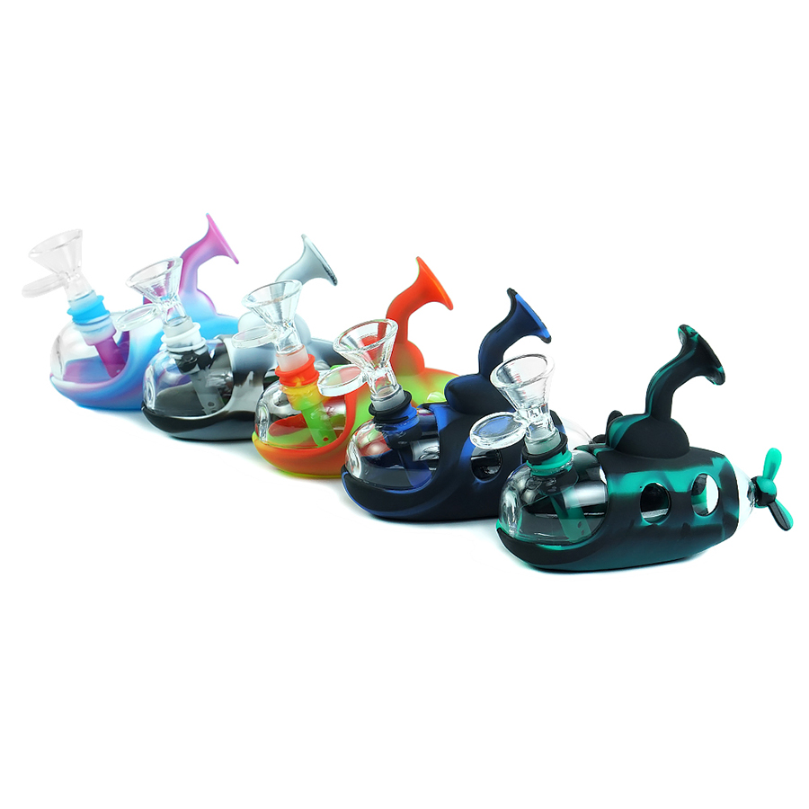 4.9" colorful glass water pipe small dab rig submarine vape portable silicone hookah tabacco bongs wax oil herb rig
4.9" colorful glass water pipe small dab rig submarine vape portable silicone hookah tabacco bongs wax oil herb rig