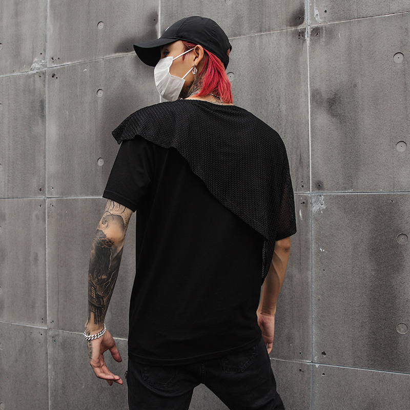 2021 Hollow Men Out Irregularly Meshed Patchwork Hip Hop Streetwear of T-shirt Japan Vintage Male Stage Singer T-costume 6kf1, Asian size
2021 Hollow Men Out Irregularly Meshed Patchwork Hip Hop Streetwear of T-shirt Japan Vintage Male Stage Singer T-costume 6kf1, Asian size