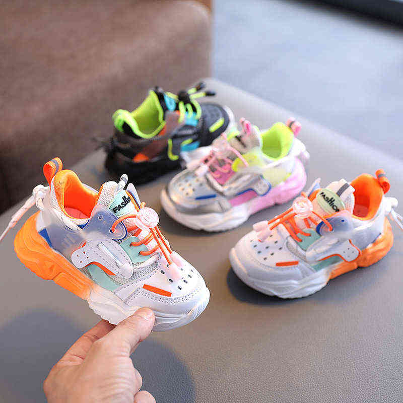 New Autumn Baby Girls Boys Casual Shoe Soft Bottom Non-slip Breathable Outdoor Fashion for Kids Sneakers Children Sports Shoes AA220311