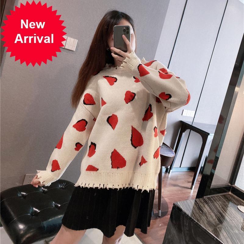 New High 2021 Quality Winter Love Mesh with Torn Raw Edge Chic Loose Casual White Sweater Designer Clothes IFKG, Lavender
New High 2021 Quality Winter Love Mesh with Torn Raw Edge Chic Loose Casual White Sweater Designer Clothes IFKG, Lavender