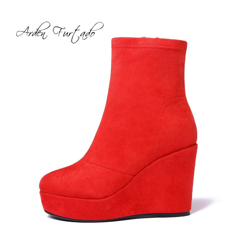 Arden Furtado 2020 autumn winter zipper platform round toe wedges high heels 9cm brown nude ankle boots female matin boots new, Black
Arden Furtado 2020 autumn winter zipper platform round toe wedges high heels 9cm brown nude ankle boots female matin boots new, Black