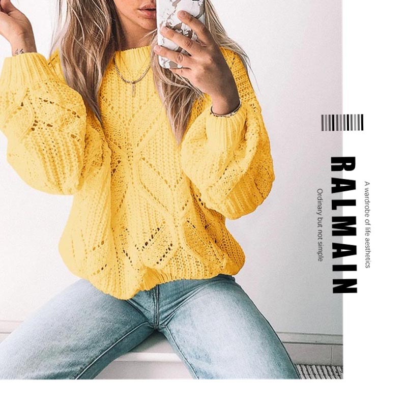 Women Novelty Clothes Woman Lazy Wind Sweater Girl Irregular Hollow Out O-neck Long Sleeve Apparel High Quality Spring Autumn 2021 Simple, Black
Women Novelty Clothes Woman Lazy Wind Sweater Girl Irregular Hollow Out O-neck Long Sleeve Apparel High Quality Spring Autumn 2021 Simple, Black