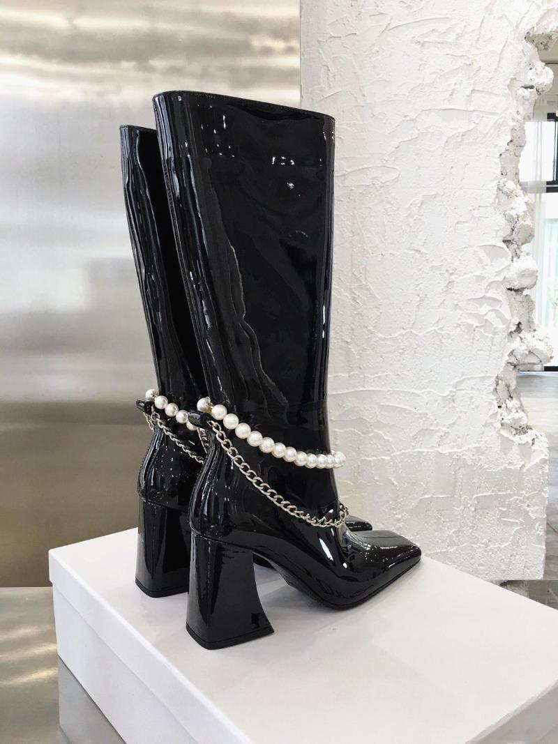 Winter Fashion New Ladies Boots Beaded Chain Design Femmes Bottes Europe And America Motorcycle Boots Thick Heel Trendy Shoes, As pic 
Winter Fashion New Ladies Boots Beaded Chain Design Femmes Bottes Europe And America Motorcycle Boots Thick Heel Trendy Shoes, As pic