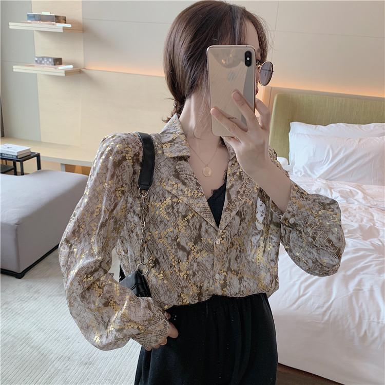 Long Sleeve Autumn Loose Snake Pattern Vintage New Women's Clothing Shirts Streetwear Blouses Fashion Brand Ladies Tops Hipster, Gold
Long Sleeve Autumn Loose Snake Pattern Vintage New Women's Clothing Shirts Streetwear Blouses Fashion Brand Ladies Tops Hipster, Gold