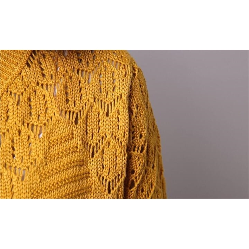 Fall Women Cardigan Solid Color Hollow Out Sweaters Size S-XXL Poncho Full Sleeve Open Stitch Female Knitted Outerwear T200101