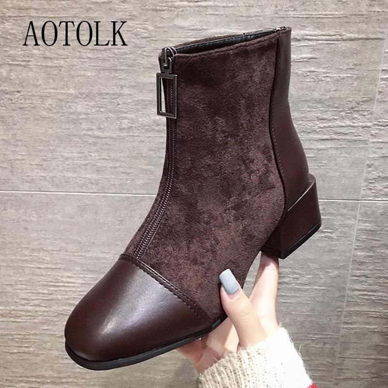 Women Boots Ankle Autumn Shoes Female Round Toe Soft Fashion Zipper Square Heels Girl Winter Shoes 2020 Plsh Size New Boots, Brown boots
Women Boots Ankle Autumn Shoes Female Round Toe Soft Fashion Zipper Square Heels Girl Winter Shoes 2020 Plsh Size New Boots, Brown boots