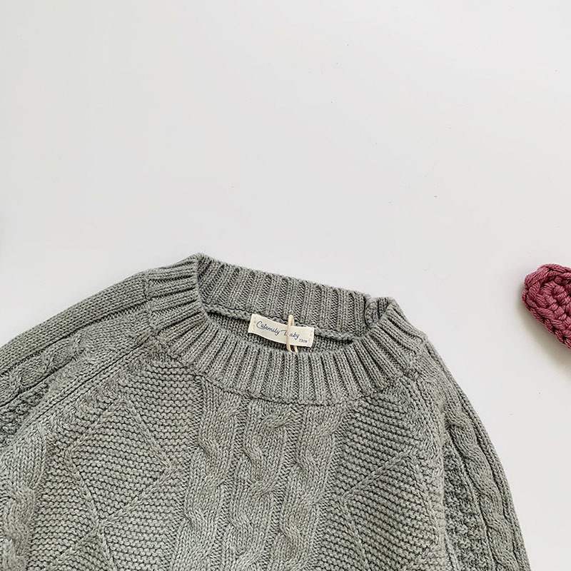 New Autumn Kids Boys Girls Long Sleeve Knit Hemp Flowers Sweater Winter Baby Kids Boys Girls Pullover Sweaters 201128