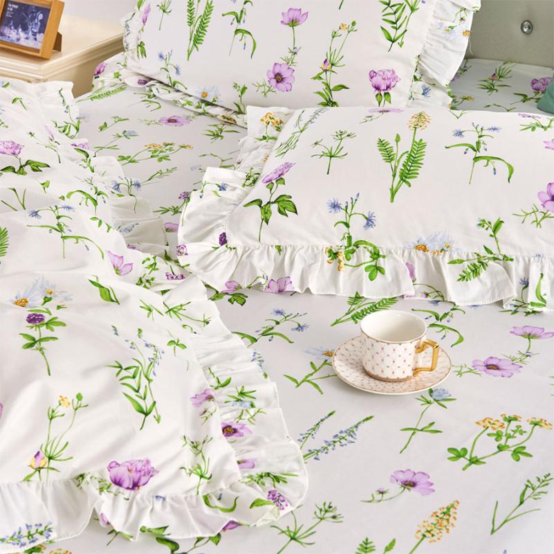 Pastoral flower leaf ruffle bedding sets, full queen king cotton single double bedclothes bed derss pillow case duvet cover, Picture color
Pastoral flower leaf ruffle bedding sets, full queen king cotton single double bedclothes bed derss pillow case duvet cover, Picture color