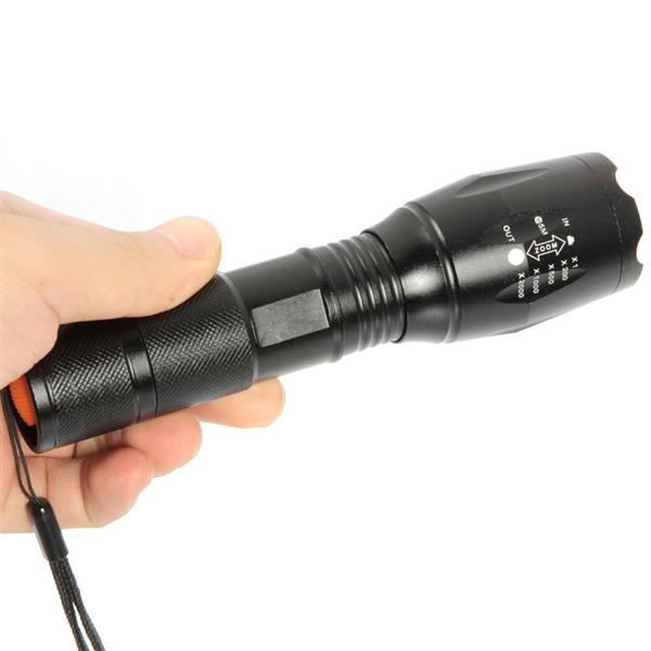 S2 LED 10W 1200 Lumens 500m Focusing White Strong Light Flashlight Black For Outdoor Indoor Lighting Torches
