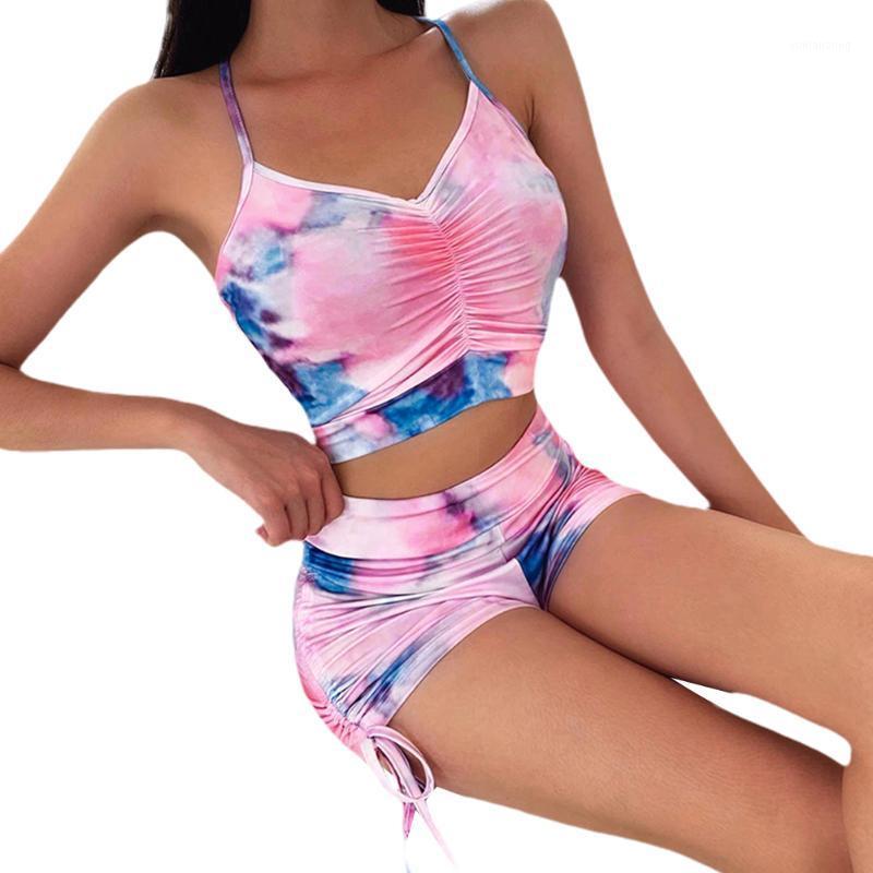 Women Sport Set Tie-Dye Printed V-neck Sleeveless Fitness Crop Top Bra High Waist Shorts Yoga Sport Suit Workout Gym Clothes1, As pic
Women Sport Set Tie-Dye Printed V-neck Sleeveless Fitness Crop Top Bra High Waist Shorts Yoga Sport Suit Workout Gym Clothes1, As pic
