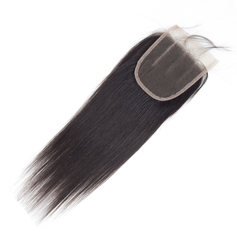 Brazilian Human Hair 5X5 Lace Closure Free Part Malaysian Indian PeruvianTop Closures Natural Color 10-24inch