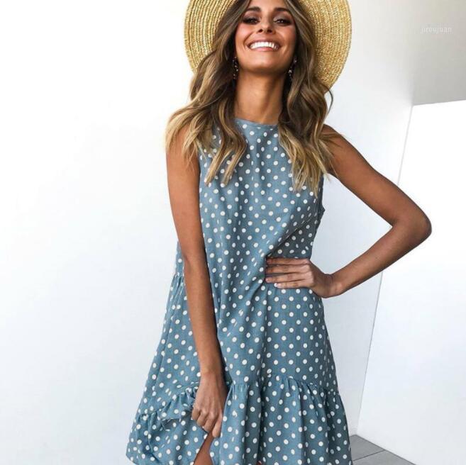 Summer women Casual Dresses 2019 printed ruffled frock for women plus-size women' loose polka dot dresses1, Blue
Summer women Casual Dresses 2019 printed ruffled frock for women plus-size women' loose polka dot dresses1, Blue