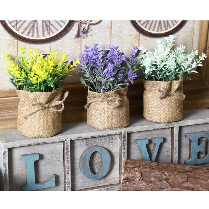 16*8*8cm Creative Rural Plastic Artificial Flowers Lavender Potted Plant Bonsai Sack Cloth For Home Party Venue Plant Decorative, Purple
16*8*8cm Creative Rural Plastic Artificial Flowers Lavender Potted Plant Bonsai Sack Cloth For Home Party Venue Plant Decorative, Purple
