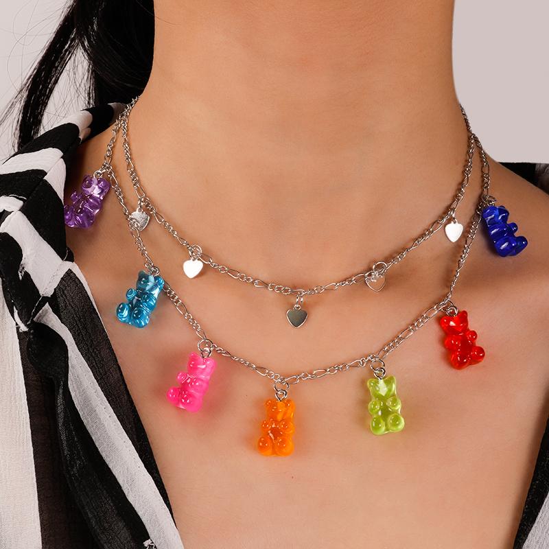 Simple Style Small Love Hearts Chain Necklaces for Women Double Layer Cartoon Multiple Colour Gummy Bear Choker Necklaces Gifts
Simple Style Small Love Hearts Chain Necklaces for Women Double Layer Cartoon Multiple Colour Gummy Bear Choker Necklaces Gifts