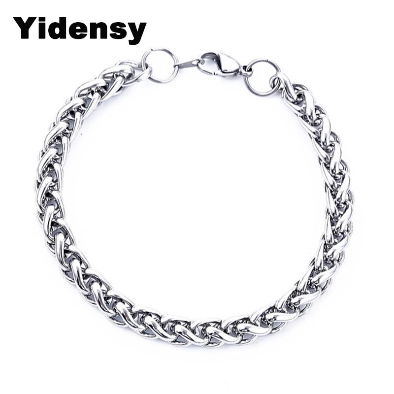 Yidensy Fashion Stainless Steel Braided Chain Bracelets 19cm 20cm 21cm 22cm Silver Color Simple Punk Jewelry for Women Male
Yidensy Fashion Stainless Steel Braided Chain Bracelets 19cm 20cm 21cm 22cm Silver Color Simple Punk Jewelry for Women Male