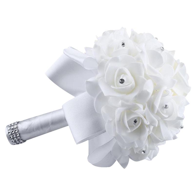Bridal Wedding Flowers Satin Artificial Silk Flowers White Crystal Roses Bridesmaid Wedding Bouquet Roses A20, Green
Bridal Wedding Flowers Satin Artificial Silk Flowers White Crystal Roses Bridesmaid Wedding Bouquet Roses A20, Green