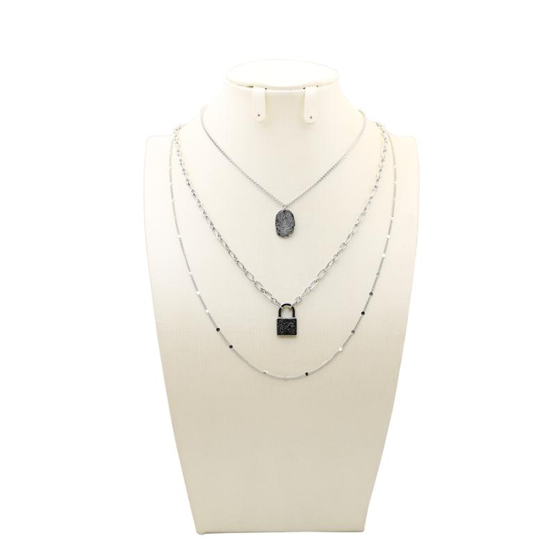 Retro temperament new geometric pendant necklace with simple lock multi - layer necklace with versatile 
Retro temperament new geometric pendant necklace with simple lock multi - layer necklace with versatile