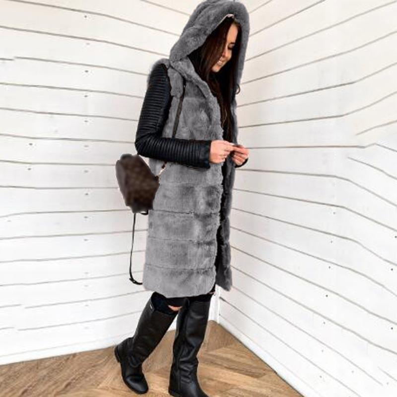 2020 Winter Coat Women Faux Fur Gilet Vest Sleeveless Waistcoat Body Warmer Hooded Jacket Outwear chaquetas mujer Outerwear A50, Black
2020 Winter Coat Women Faux Fur Gilet Vest Sleeveless Waistcoat Body Warmer Hooded Jacket Outwear chaquetas mujer Outerwear A50, Black