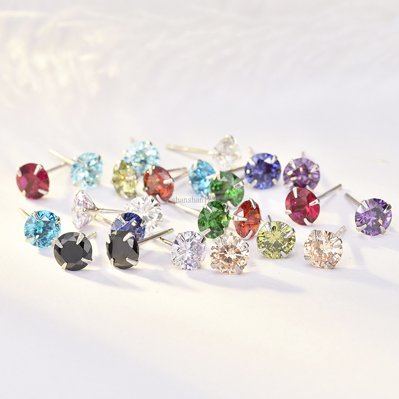 Sterling Silver crystal cubic zirconia stud earrings Colors Women Birthday stone earrings fashion jewelry will and sandy gift
Sterling Silver crystal cubic zirconia stud earrings Colors Women Birthday stone earrings fashion jewelry will and sandy gift
