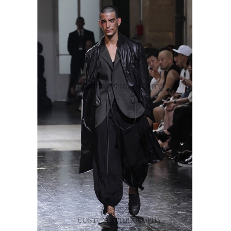 2021 New Casual Hare Men' Pants with Big Silhouette Drape Feel. -6xl!! 2SUB, Black