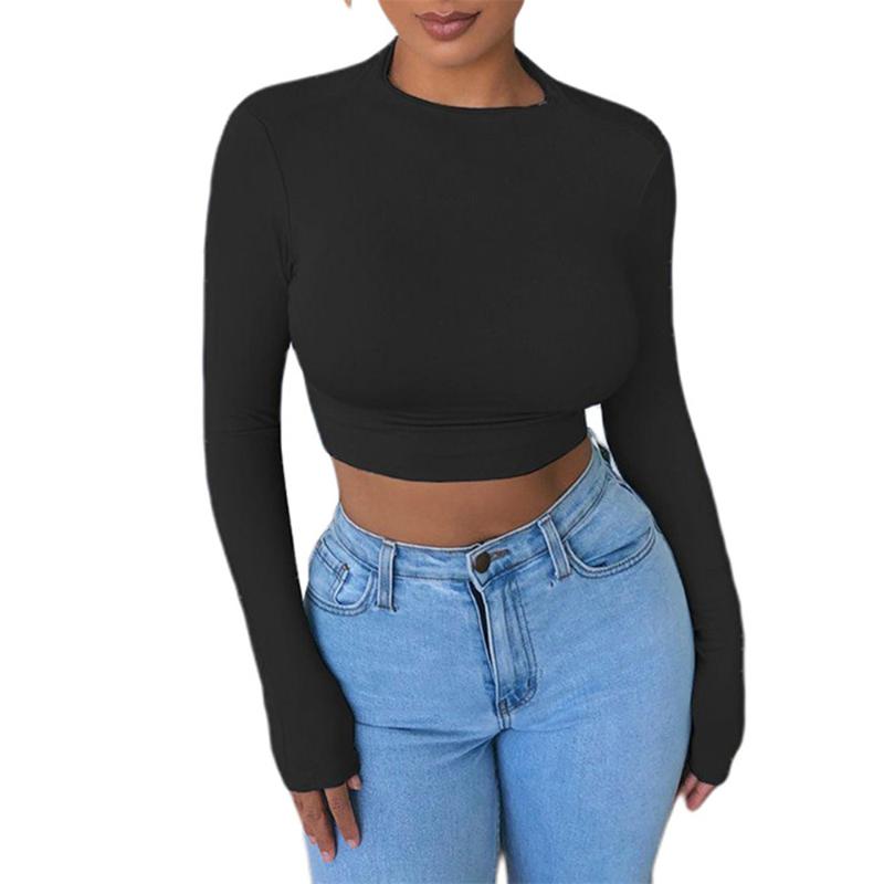 Women's T-Shirt Fashion Casual Women Long Sleeve Turtleneck Pullover Top Autumn Leisure Basic Bodycon Tee Sexy Crop Tops Solid Slim T Shirts, White
Women's T-Shirt Fashion Casual Women Long Sleeve Turtleneck Pullover Top Autumn Leisure Basic Bodycon Tee Sexy Crop Tops Solid Slim T Shirts, White