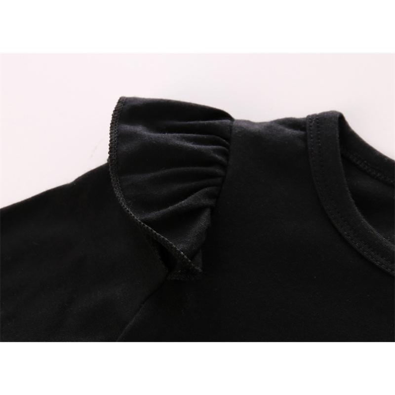 Fashion Cool Baby Girls Clothing Set Cotton Long Sleeve Black TopsLeopard Pants Casual Toddler born Baby Girls Clothes LJ201223