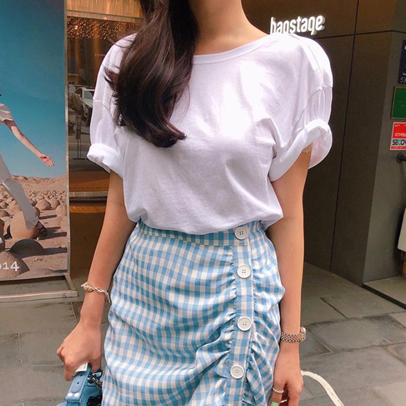 Women's T-Shirt 2022 Summer T Shirts Women Tops Short Sleeve Sexy Backless T-shirts Cotton Korean Shirring Tee Shirt Femme Top Black White
Women's T-Shirt 2022 Summer T Shirts Women Tops Short Sleeve Sexy Backless T-shirts Cotton Korean Shirring Tee Shirt Femme Top Black White