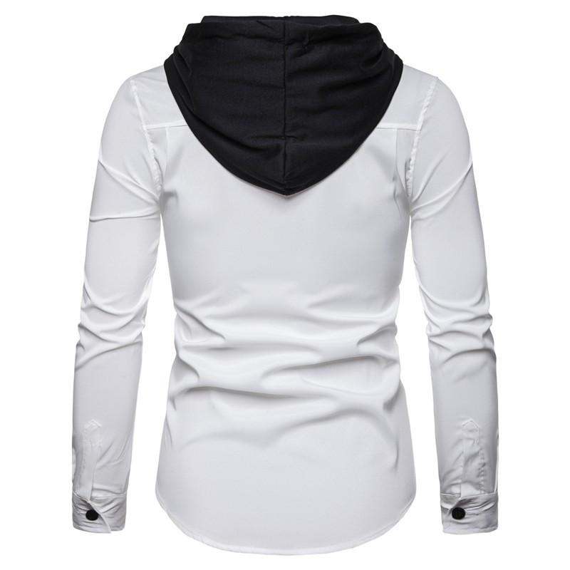 Mens Long Sleeve Hooded Casual Shirts Spring Fashion Black Red White Single Breasted Tops Brand Quality Slim Fit Shirt Man Wear
Mens Long Sleeve Hooded Casual Shirts Spring Fashion Black Red White Single Breasted Tops Brand Quality Slim Fit Shirt Man Wear